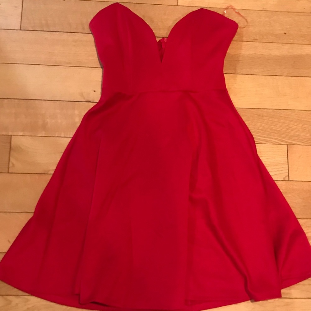 Strapless Red Mini Dress